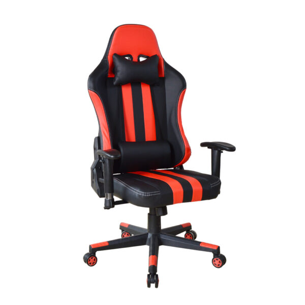 Silla de oficina para juegos Thomas - estilo de juego de carreras - asiento recto - negro rojo - VDD World ES