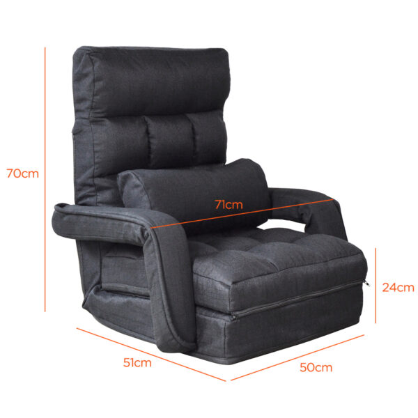 Silla de juego - sillón - silla de piso - respaldo ajustable - se pliega en una tumbona - VDD World ES