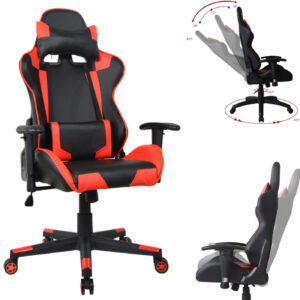 Silla de juegos de carreras - silla de oficina - alto diseño Thomas - blanco negro - VDD World ES