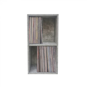Mueble para guardar discos de vinilo LP - armario 2 compartimentos - color gris hormigón