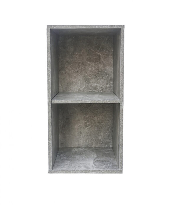 Armario de 2 compartimentos abiertos Vakkie - armario de almacenamiento de pared - librería - gris - VDD World ES