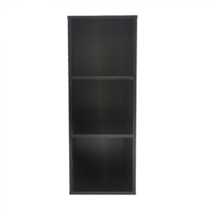 Armario de almacenamiento de 3 compartimentos abiertos - librería - armario de pared - negro