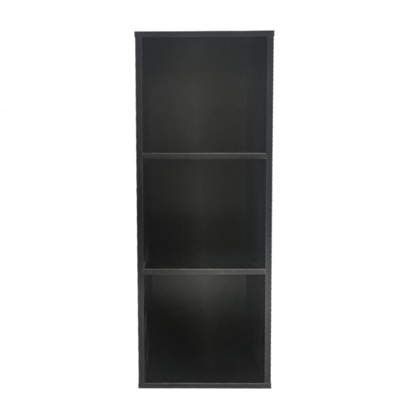 Armario de almacenamiento de 3 compartimentos abiertos - librería - armario de pared - negro - VDD World ES