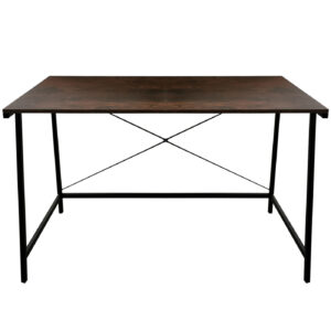 Escritorio Tough - Mesa de portátil y ordenador - industrial vintage - acero negro madero marrón