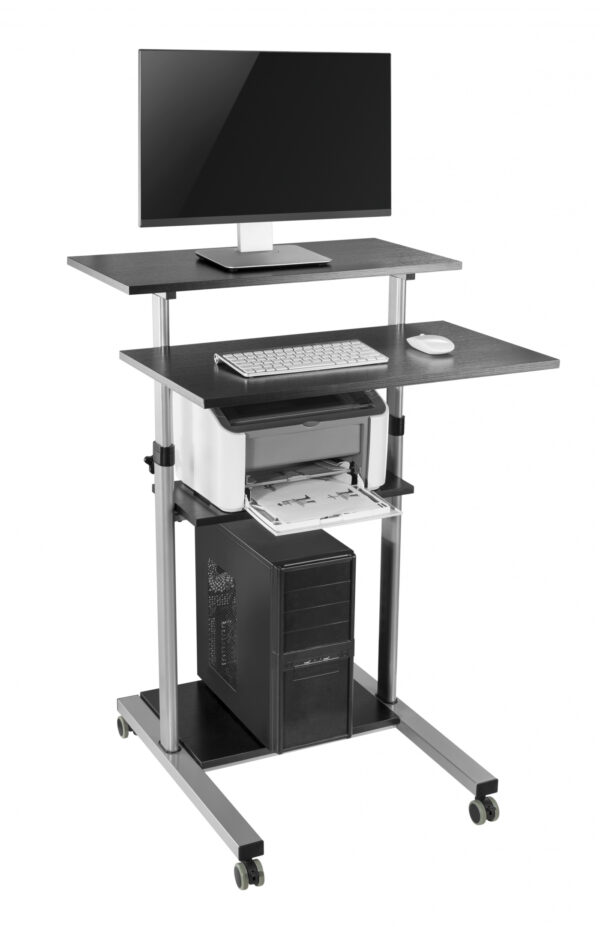 Mesa de trabajo para portátil - uso sentado o de pie - atril móvil - ajustable en altura - VDD World ES