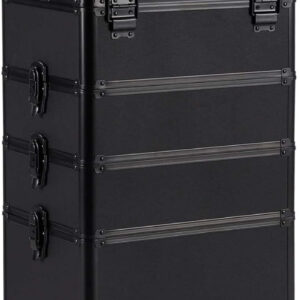 Armario de almacenamiento de 3 compartimentos abiertos - librería - armario de pared - negro - VDD World ES