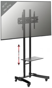 Soporte de base para TV – soporte de monitor de pantalla móvil – ajustable en altura – negro