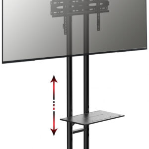 Soporte de base para TV - soporte de monitor de pantalla móvil - ajustable en altura - negro
